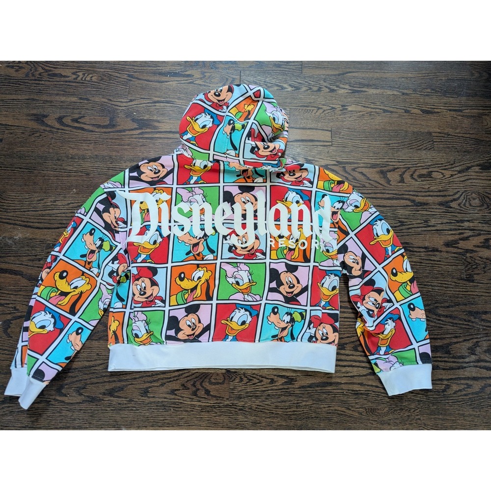 Disneyland Resort Mickey Mouse & Friends  Cropped Hoodie Women's Size L Large